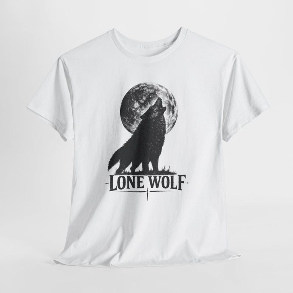 Lone Wolf T-Shirt Howling Wolf Moon Tee  Dark Wild Spirit Shirt